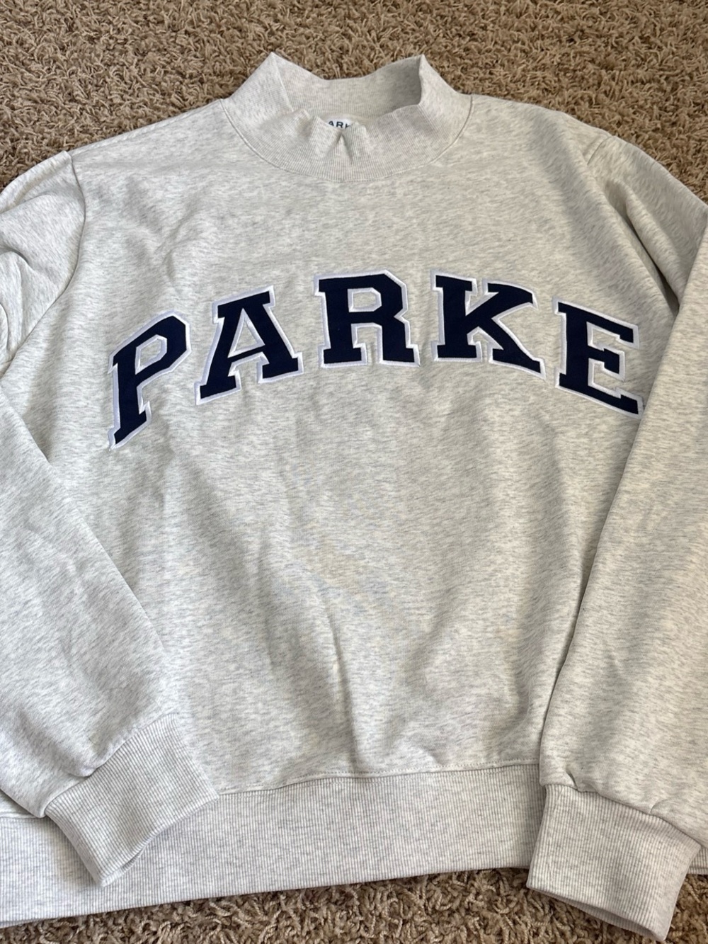 Grey and navy Parke mock neck